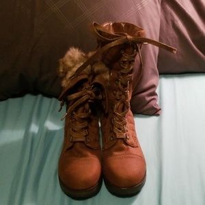 Tall or short tan boots
